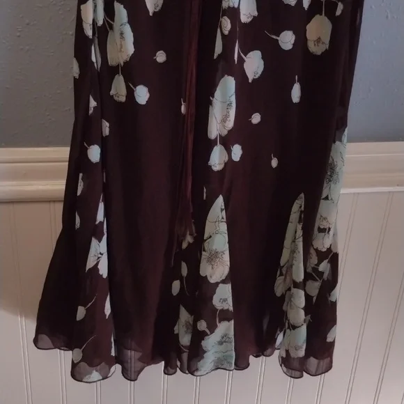 Studio Y Y2K  Floral V-Neck Dress in Brown and Blue size 7/8 - Picture 9 of 16